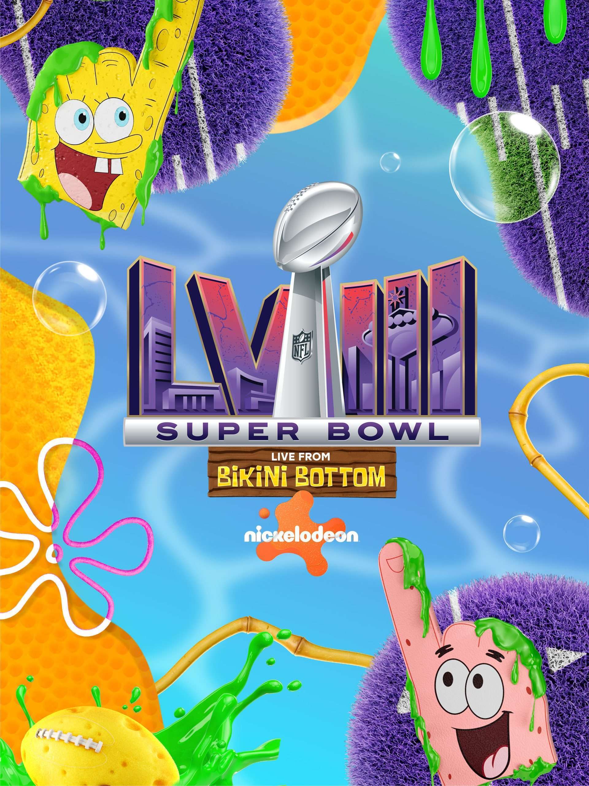 Super Bowl LVIII From Bikini Bottom Super Bowl LVIII From Bikini Bottom “San Francisco 49ers vs. Kansas City Chiefs” February 11 2024 on Nickelodeon